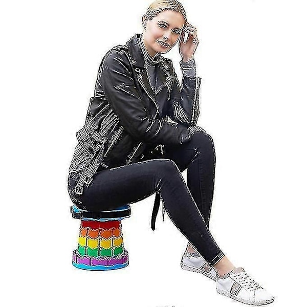 Päivitetty versio kokoontaitettava jakkara, teleskooppijakkara kaikkiin tarkoituksiin rainbow