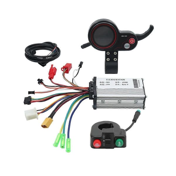 48V 500W Kontroller MR-100 LCD Display Meter Dashboard+Bryterknapp Kompatibel med Elektrisk Sparkesykkel-Perfet
