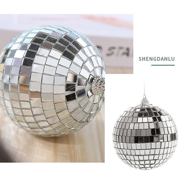 Mini diskokugle festdekoration sølv mini plastikdekoration lille diskokugle sølv - Perfekt Silver 4CM