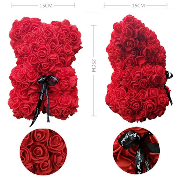 25 cm Nalle, jonka valmistaja Rosor Red red- Perfet red