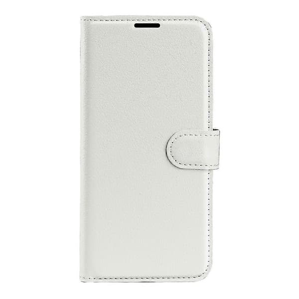 Kompatibel med Samsung Galaxy S24 FE Plånboksfodral Litchi Textur Anti-Fall Läder Folio Flip Skydd - Perfet White