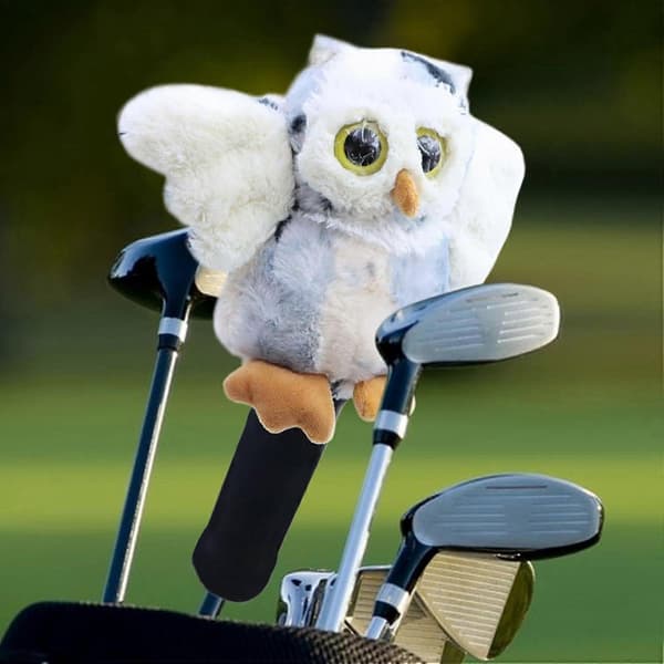 Plysj Golfkøllehodebeskyttelse, Uglefylt Morsom Driver Headcover Golftilbehør - Perfekt