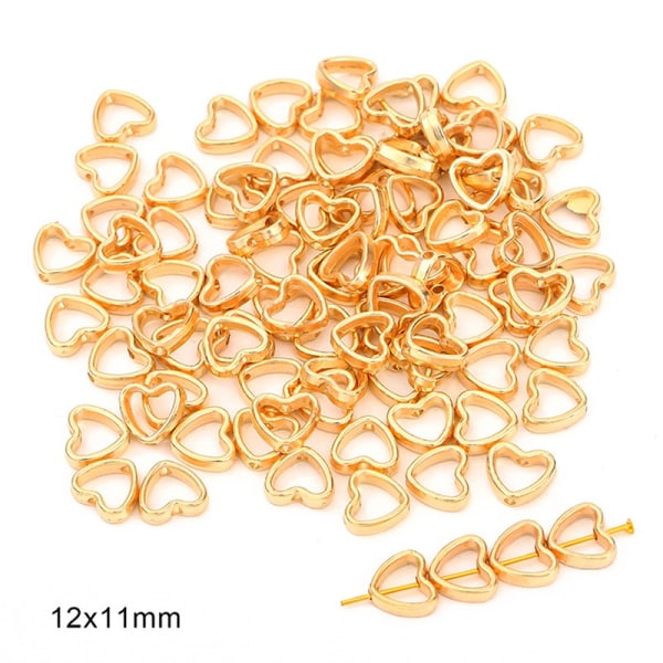 50 stk. To hull CCB Beads Ramme Spacer Beads DIY Halskjede Armbånd - Perfet M