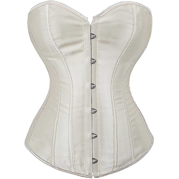 Kvinners Bustier Korsett Topp Sexy Lingerisett Svart Satin Midje Cincher-Perfet Coffee 6x-large