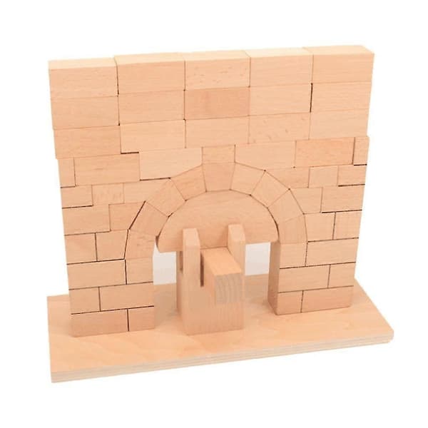 1 st Romersk Båge Bro Stapling Geometri Lärande Sensorisk Block Träleksak - Perfekt
