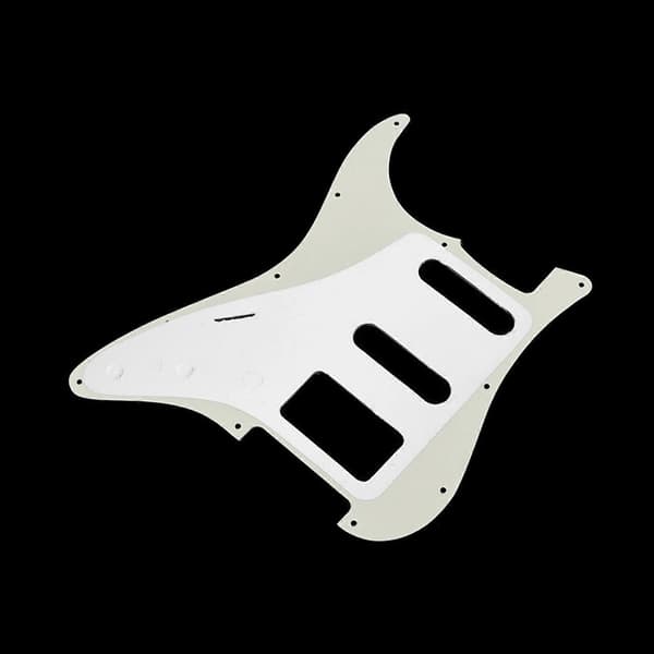 Flerfärgad 11-håls SSH Gitarrplektrumskydd Reptålig Platt Kompatibel med ST SQ Elgitarrer 3-lagers SSH Gitarrplektrumskydd Gitarrdelar-Perfekt White