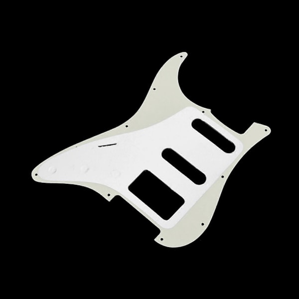 Multifarvet 11-huls SSH Guitar Pickguard Scratch Plate Kompatibel med ST SQ Elektriske Guitarer 3-lags SSH Guitar Pickguard Guitar Dele - Perfekt White