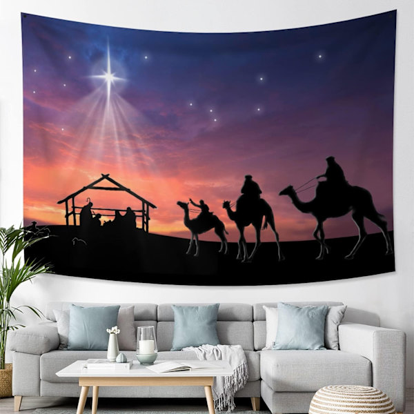 Jeesuksen syntymä Tapestry Joulun syntymäseinä Tapestry Christian