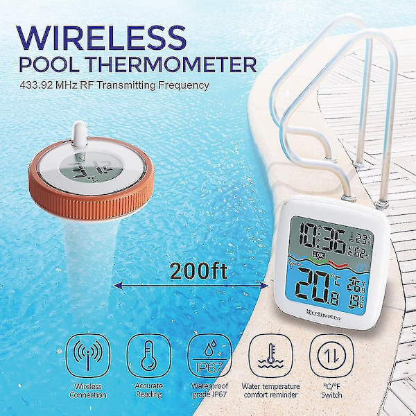 Vandafvisende Swimmingpool Temperaturmåler 3 Kanaler Trådløs Forbindelse LCD Digital Termometer Termometer Sæt-Perfekt China