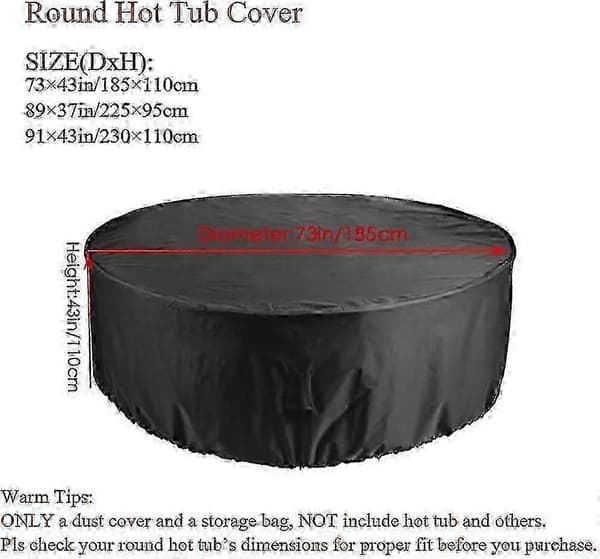 Badtunna Skydd Rund Utomhus Vattentätt Polyester Utomhus Spa Skydd för Badkar/bubbel Massage Spa Utomhus Portabel-Perfekt 225*95cm