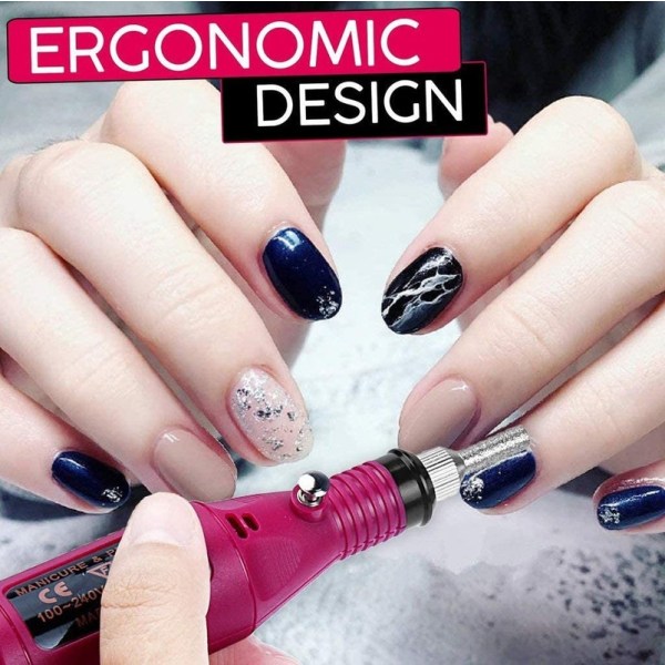 Elektrisk neglebore-USB manicure spidser med 6 dele - Perfet