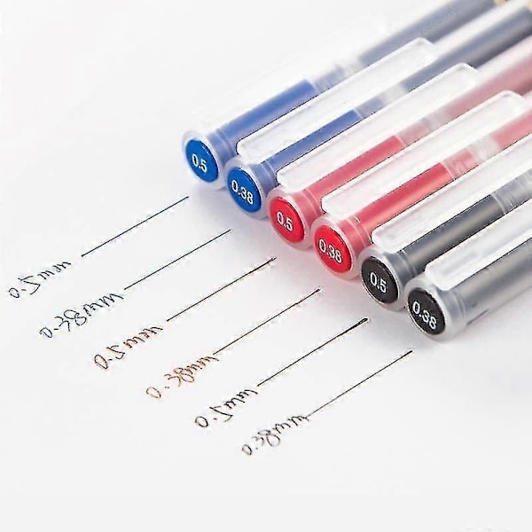 5 kpl/setti Kawaii Mujis Geelikynä Musta/punainen/sininen 0,38 mm 0,5 mm Muste Japani Värikynä Toimisto Koulu Kuulakärkikynä Paperitarvike-Perfet 0.5mm Red-5 Pcs