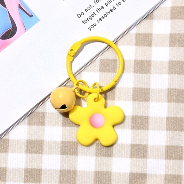 nytt mode liten godisblomma nyckelring för kvinnor flicka Bell Key - Perfet Yellow