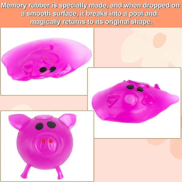 4 st Stressbollar Splat Pig Jello Pigs Squeeze Frukter Boll Antistress Pig Splat Boll Stress Relief Pig Vattenboll Venting Sticky Pig-Perfet