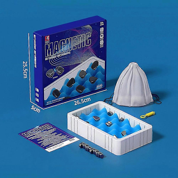 Magnetiskt Schackspel, 2024 Magnetiskt Brädspel, Roligt Bordsspel med 20 Magneter, Strategispel för Barn och Vuxna - Perfekt C