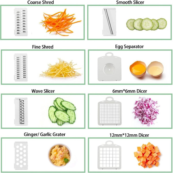 multifunktion grönsaksskärare, 15 i 1 mandolin grönsaksskärare rostfritt stål, - Perfet
