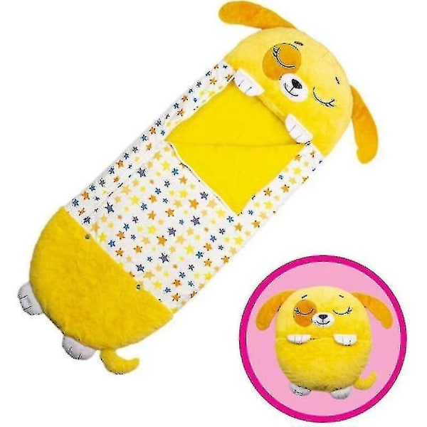 Stor sovepose Børn legepude Soft Warm Unicorn gavelegetøj H Yellow 150X50cm