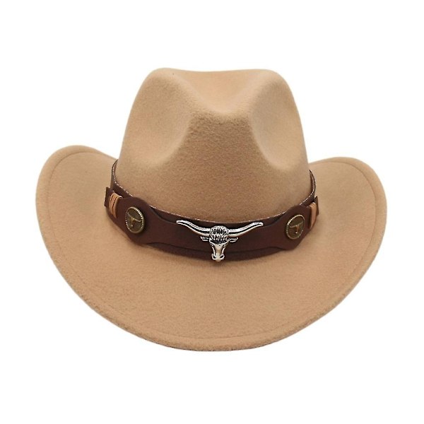 Tibetansk Cowboyhatt Vestlig Cowgirlhatt for Kvinner Jente Fotorekvisitter-Perfekt Rose red