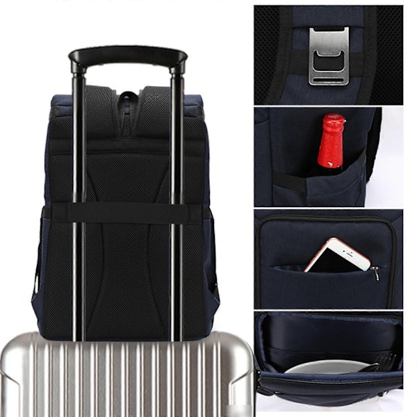 Isolerad Kylryggsäck Kylväskor Kylpaket Vattentät Termisk Lunchryggsäck för Resor Vandring Camping Picknickar-Perfekt black and white