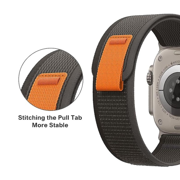 Egnet for Trail Loop Strap for Apple Watch Band Ultra 8 7 6 5 3 Klokke 49mm 45mm 40mm 44mm 41mm 42mm 38mm Nylon Correa armbånd Iwatch Series Watch Blue with orange 38mm 40mm 41mm
