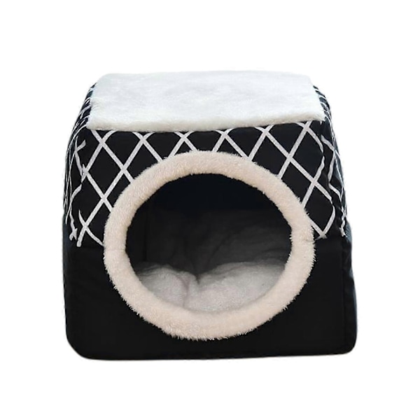 & för Innekatter - Tvättbar Liten Djurbädd Kattält - Övertäckt Grotta & för Innekatter - Perfekt Black XL