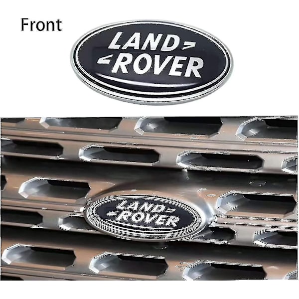 2 stk Passer Land Rover Grill Badge Bagagerum Oval Badge Sticker, Passer Land Rover Range Rover Badge Navneskilt (sort)-Perfet
