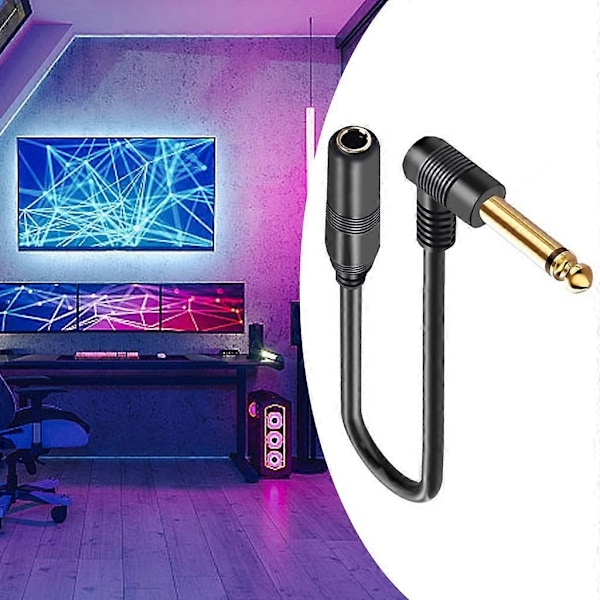 1/4'' TRS 6.35mm Han til 6.35mm Hun Stereo Kabel til Guitarforstærker - Perfekt Mono 1m