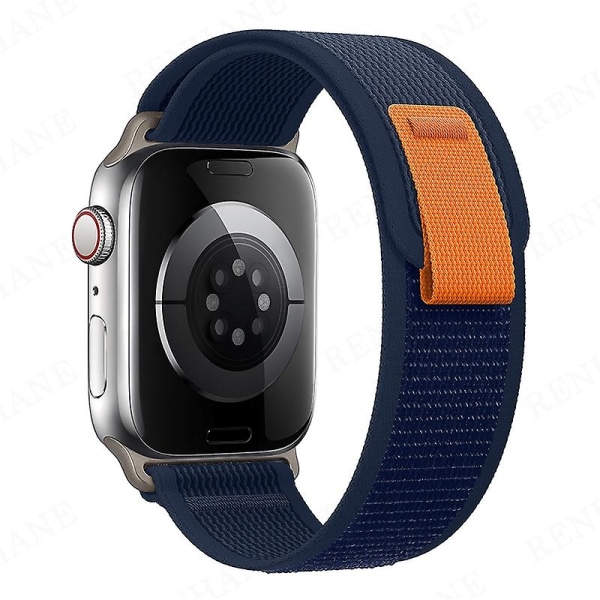 Egnet for Trail Loop Strap for Apple Watch Band Ultra 8 7 6 5 3 Klokke 49mm 45mm 40mm 44mm 41mm 42mm 38mm Nylon Correa armbånd Iwatch Series Watch Midnight Blue 42mm 44mm 45mm 49mm