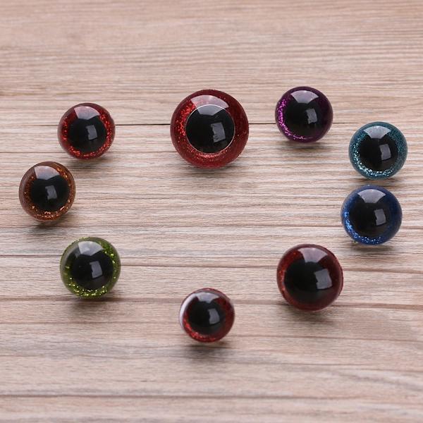 20 stk 16/18/20/24 mm Glitter Safety Eyes Runde Plast ROSE RED - Perfet