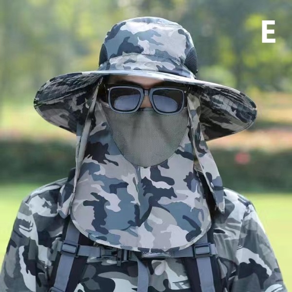 Fiskehatt Hals Vanntett Full Face Cover UV-beskyttelse - Perfet blue camouflage