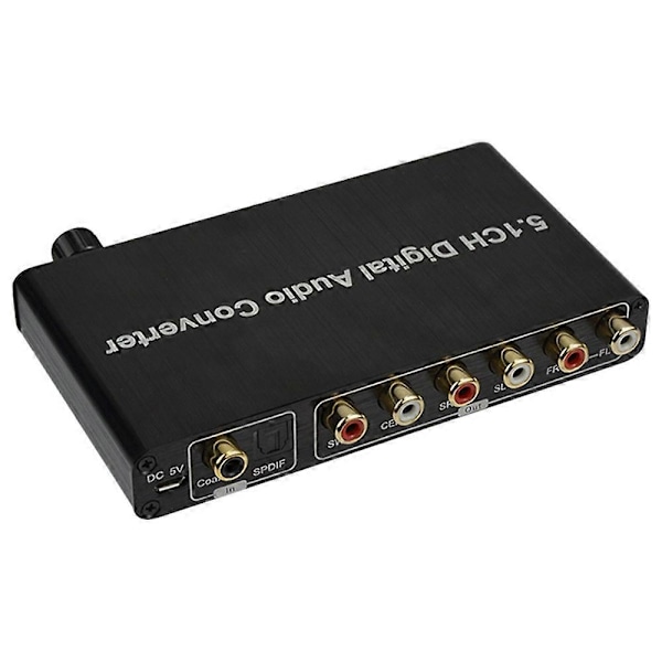 5.1CH Konverter Ljuddekoder Digital Optisk Koaxial Toslink till 3.5mm Jack Stöd för AC-3 DTS 5.1-Perfet