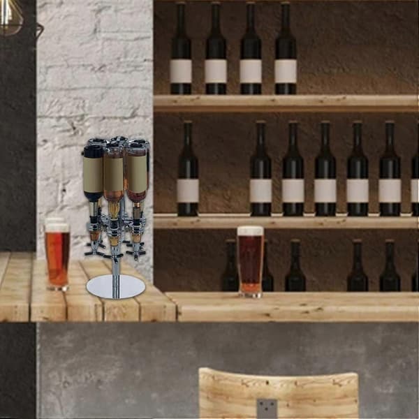 4 Flaske Roterende Dispenser Barstativ Roterbar Drikkedispenser Cocktail Shaker-Perfekt