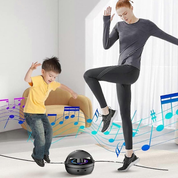 Elektroniskt Hopprep för Fitness Bärbar Elektriskt Hopprep Spel Sladdlöst Perfekt black