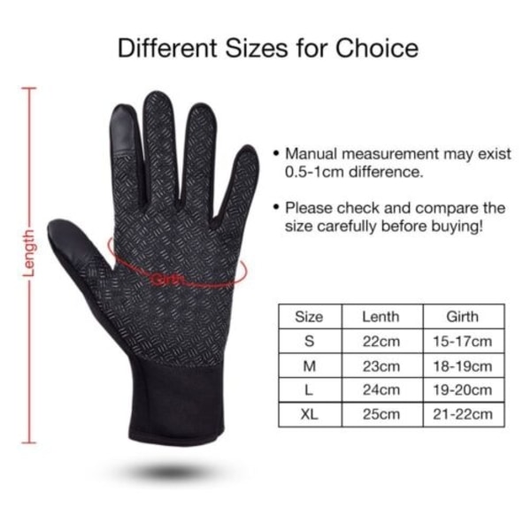 Winter Warm Vindtät Vattentät Anti-slip Thermal screen Handskar - Perfet Pink XL