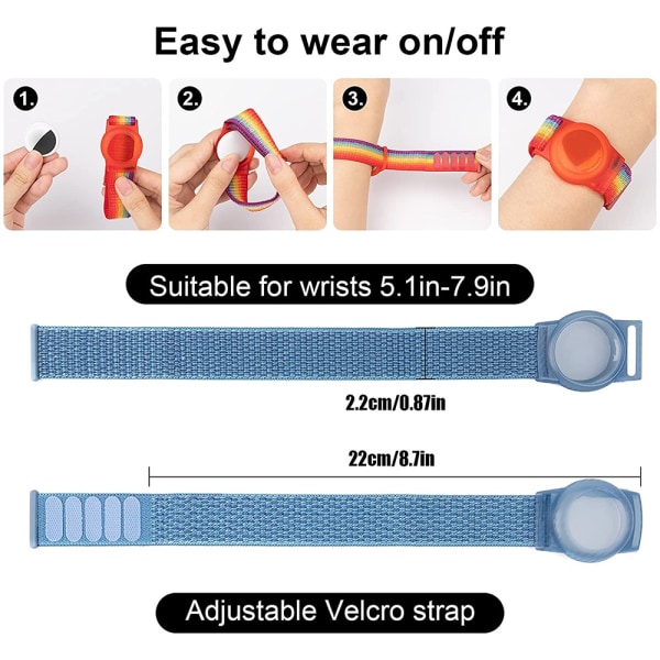 For AirTags Armband Anti-förlorad Nylon AirTag Tracking Armband - Perfet Powder sand