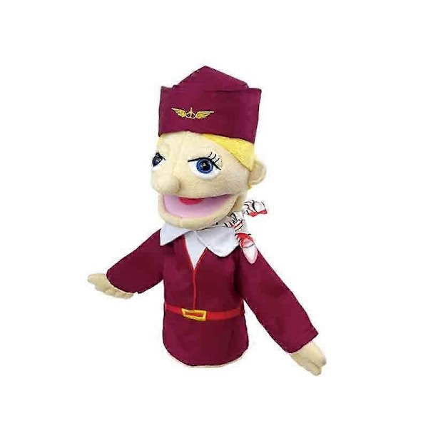 Mjuk Plyschleksak Handdocka Roliga Dockor Leksak Professionell Karaktär Handdocka, 50% Rabatt - Perfekt stewardess