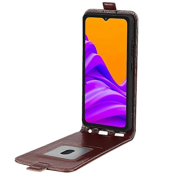 Kompatibel med R64 Textur Vertikal Flip Läder Telefonfodral-Perfet Brown For Samsung Galaxy Xcover 7 Pro