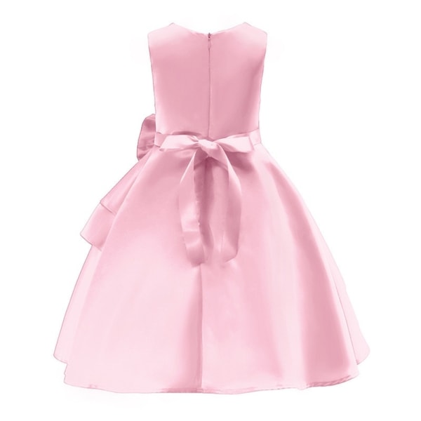 Kid Girl ærmeløs balkjole med stor - Perfet pink 2-3Years