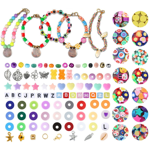 DIY Colorful Beads Set Käsintehdyt helmirannekorut, joissa valmistetaan tarvikkeita lasten tytöille 4000PCS