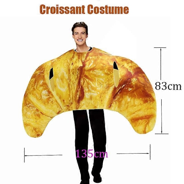 Par Pizza Croissant Donut Jordbær Avocado Tun toast Udklædningskostume Mad Halloween Kostume til Voksne - Perfekt Croissant