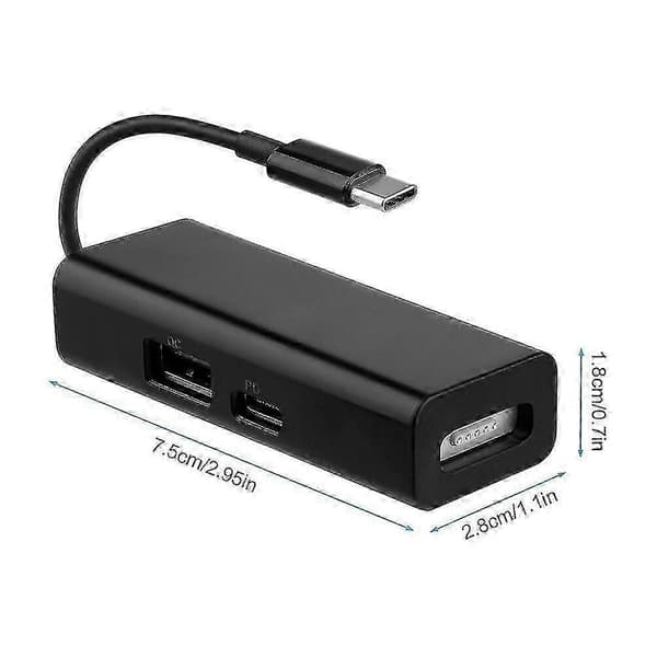 USB-C 3-i-1 MagSafe Adapter Typ C till MagSafe 1/2 Konverter för Bärbara Datorer - Perfekt Black