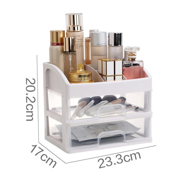 Flerlags opbevaringsboks Støvtæt smykker Makeup Organizer Klar skrivebordsæske til gør-det-selv-værktøj Brevpapir 2