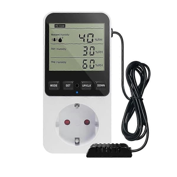 Fuktighetskontroller, Temperaturkontroller Socket 230 V, Temperaturbryter, Socket Termostatbryter EU-plugg-Perfet