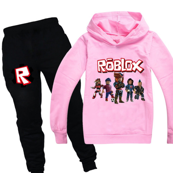 Kids ROBLOX Hoodie+Pants Träningsoverall Hoodie Sportkläder - Perfet Pink 160cm