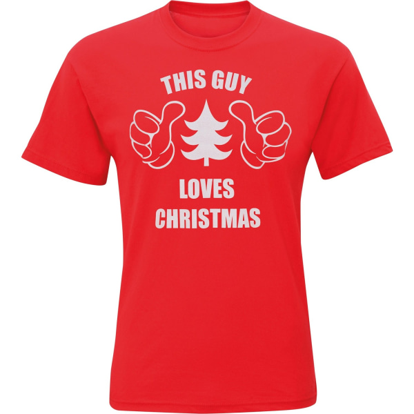 Joulukauppa Miesten This Guy Loves Christmas lyhythihainen T-Shi - täydellinen Red M