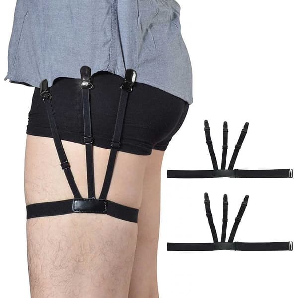 2-pack Skjorthållare Skjortstrumpbyxor Håll skjortan på plats svart - Perfet black