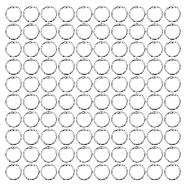 100 stk. 25 mm løse bladbinderinge nøgleringe bogringe binderinge kompatible med scrapbog/album/håndværk - Perfekt 19Mm
