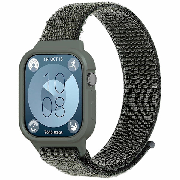 Integroitu E-tyypin kellon ranneke Huawei Watch Fit 3:lle, kudottu nylonkellon ranneke TPU-kotelolla - Perfekt Style E