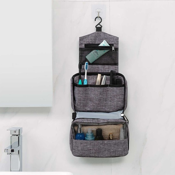 Romslig hengende toalettmappe Reisetoalettsaker Perfekt for reisegrå - Perfet gray