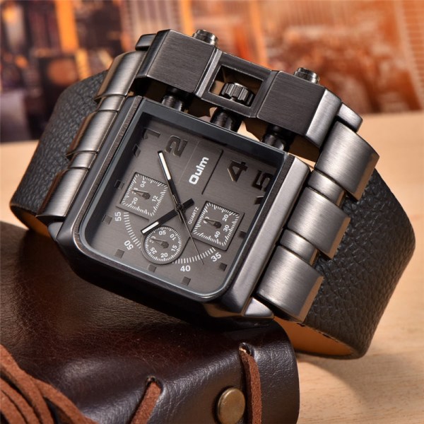 Oulm 3364 king made in prc man quartz watch snyggt PU läderband 24 timmar kronometer moq 1 watch factory - Perfet